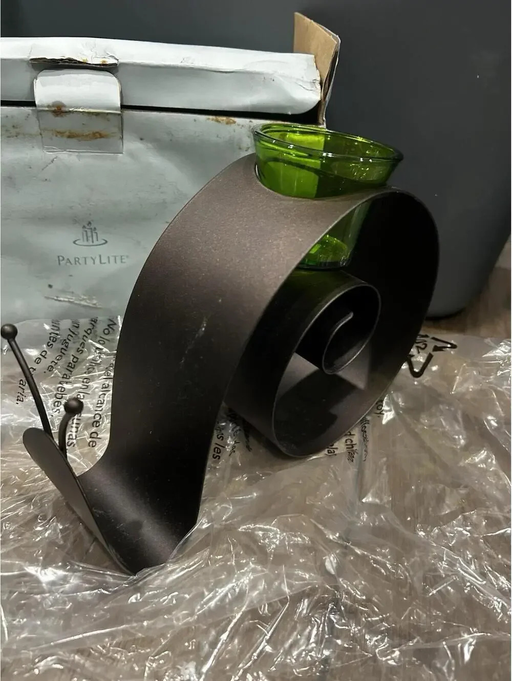 VINTAGE PartyLite METAL SNAIL VOTIVE HOLDER Indoor Outdoor NEW P90266 GARDEN